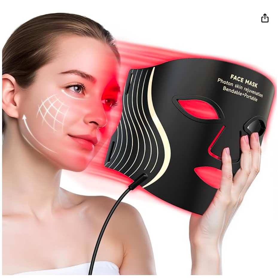 Red Light Therapy Face Mask - 7 Color LED Photon Light for Acne & Anti-Aging